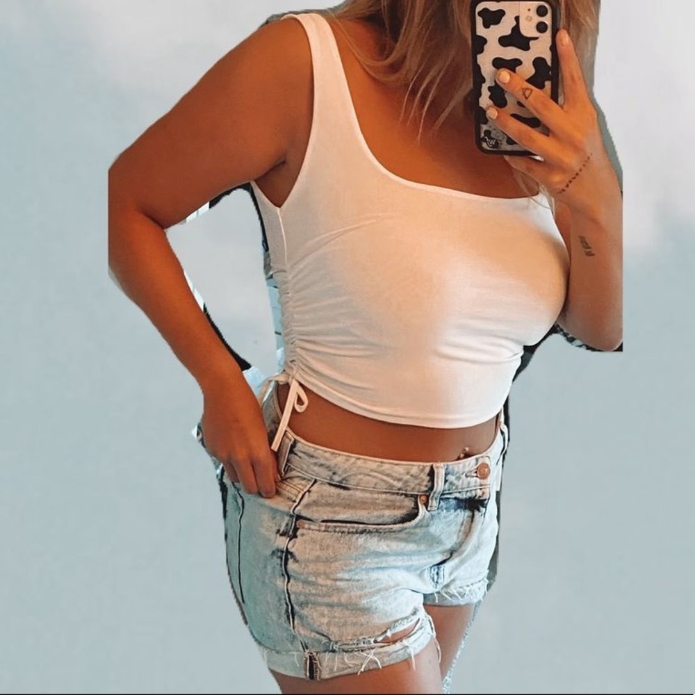 White side tie top
